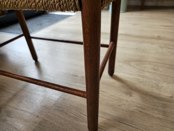 Image 1 of Sgabello poggiapiedi vintage in corda di carta