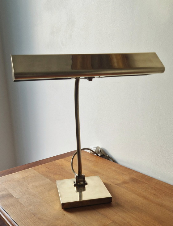 Image 1 of Lampe Style Banquier 1970 Brass