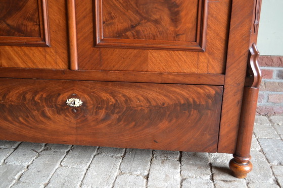 Image 1 of Antique Mahogany Bow Cabinet.