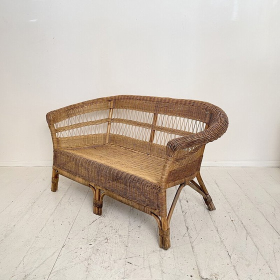 Image 1 of Vintage rattan sofa, France 1972