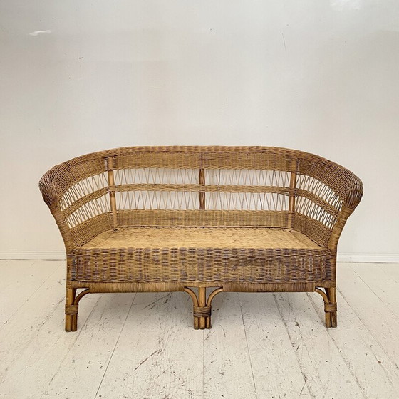 Image 1 of Vintage rattan sofa, France 1972