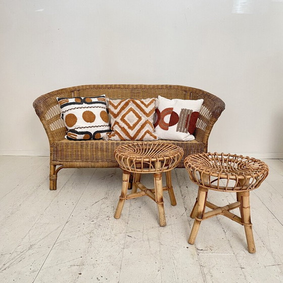 Image 1 of Vintage rattan sofa, France 1972