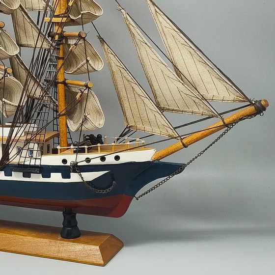 Image 1 of 1970S Astonishing Belem Model Ship. Handmade. Made In England