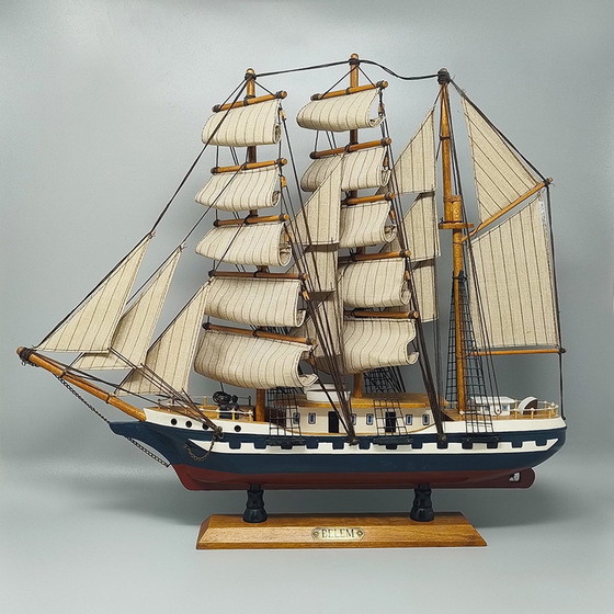 Image 1 of 1970S Astonishing Belem Model Ship. Handmade. Made In England