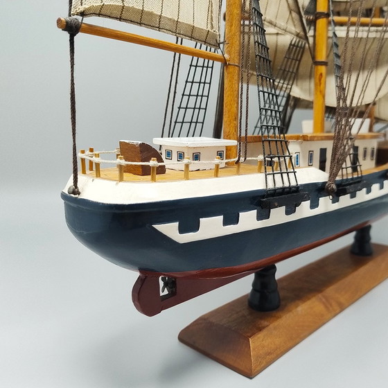 Image 1 of 1970S Astonishing Belem Model Ship. Handmade. Made In England