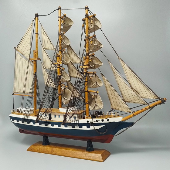 Image 1 of 1970S Astonishing Belem Model Ship. Handmade. Made In England