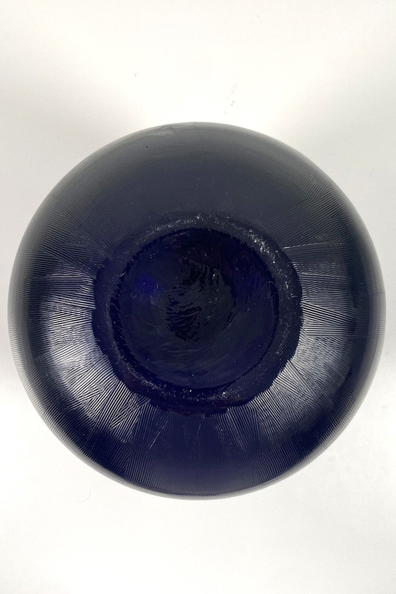 Image 1 of Vaso in vetro decorato blu