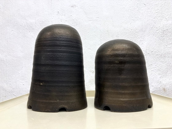 Image 1 of 2 Sculptures By Jaan Mobach Studio Ceramics Signed 60s 70s Design