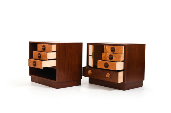 Image 1 of Pair Of Danish Teak Chest Of Drawers / Bedside Tables 1960S