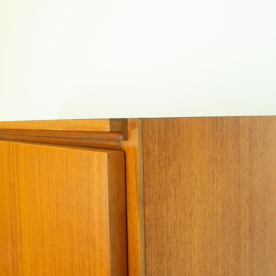 Image 1 of Combinazione di mensole in teak con piano in formica nera, anni '70
