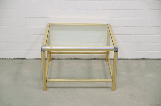 Image 1 of Gold & Silver Coffee Table Glass Table Top