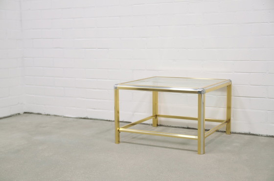 Image 1 of Gold & Silver Coffee Table Glass Table Top