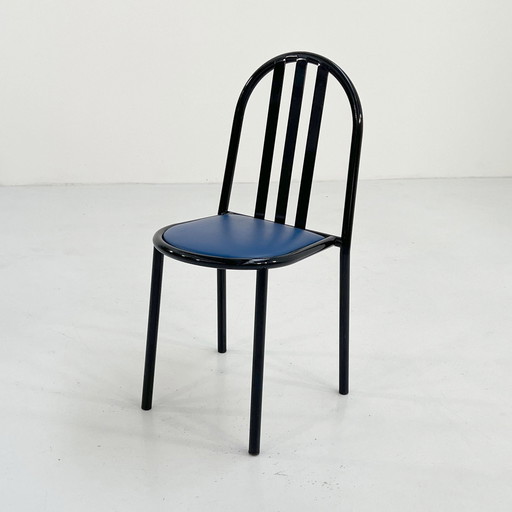 No.222 Chair With Blue Seating By Robert Mallet-Stevens For Pallucco, 1980S