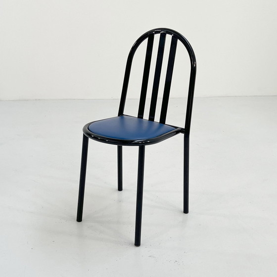 Image 1 of No.222 Chair With Blue Seating By Robert Mallet-Stevens For Pallucco, 1980S