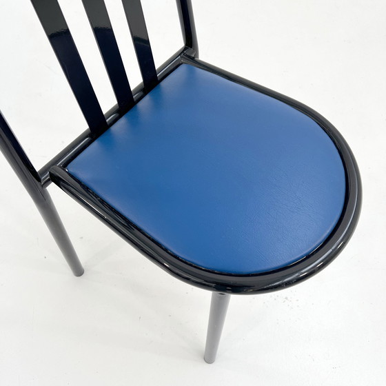 Image 1 of No.222 Chair With Blue Seating By Robert Mallet-Stevens For Pallucco, 1980S