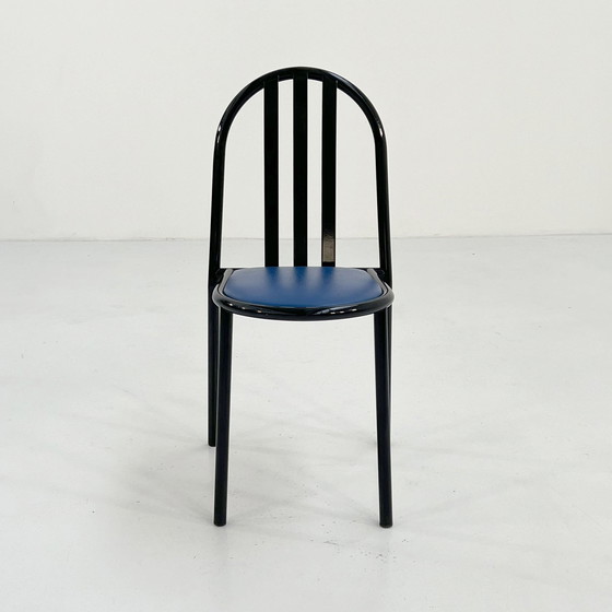 Image 1 of No.222 Chair With Blue Seating By Robert Mallet-Stevens For Pallucco, 1980S