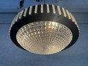 Vintage space age pendant lamp - glass and metal