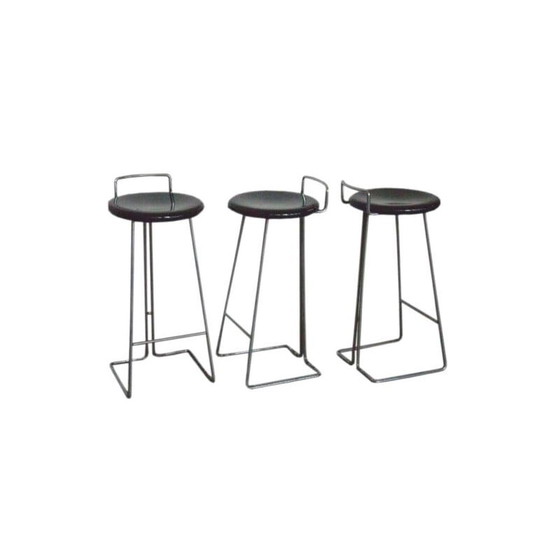 Image 1 of Set of 3 vintage stools by Coslin George for Dada, Italy 1970s