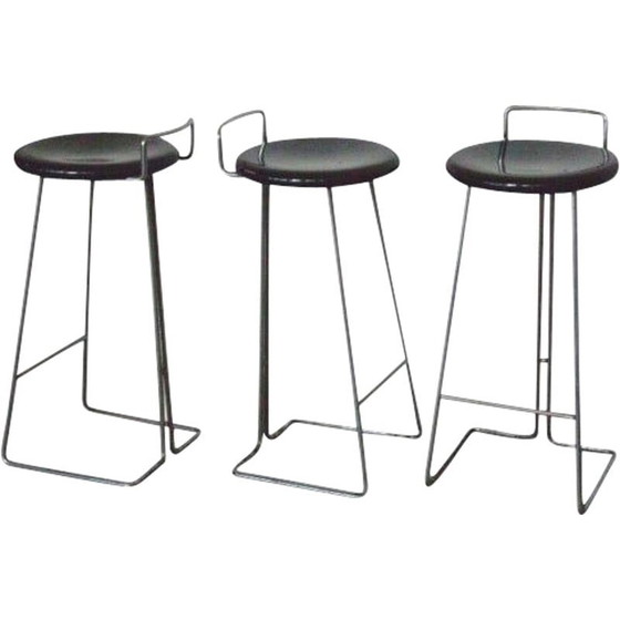 Image 1 of Set of 3 vintage stools by Coslin George for Dada, Italy 1970s