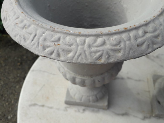 Image 1 of 2 Cast iron brocante vases 32 cm high