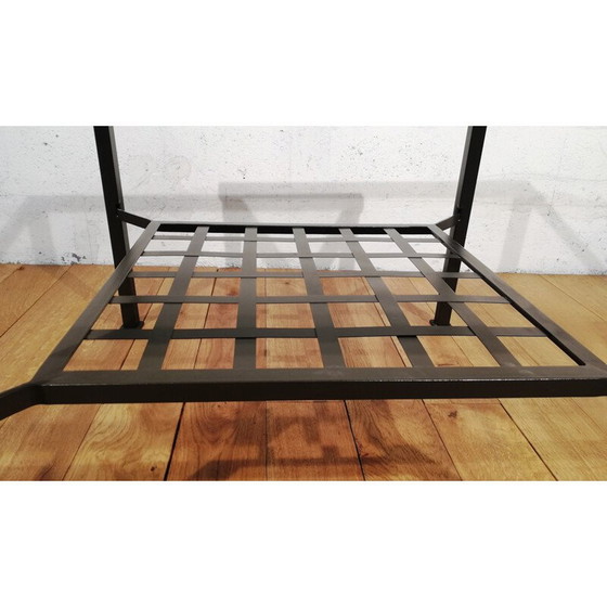 Image 1 of Vintage granas iron coffee table with glass top by Ikea