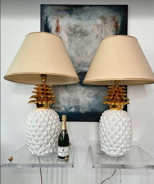 2 Maison Lancel Pineapple Lamps