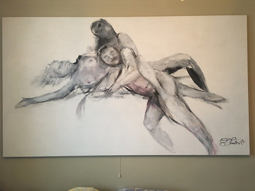 Elly Hartholt Painting 3 Nudes artist