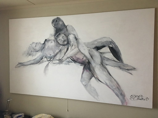 Elly Hartholt Painting 3 Nudes artist