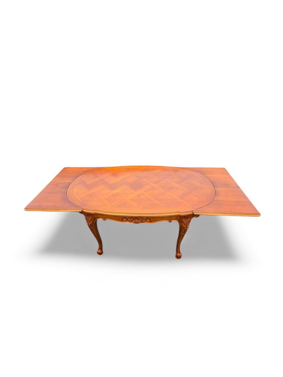 Image 1 of Table En Merisier Style Louis Xv Avec Rallonge