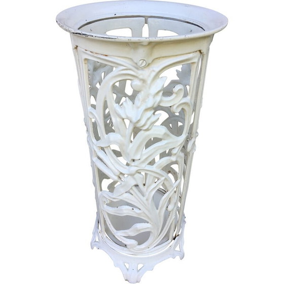 Image 1 of Vintage enamelled cast iron umbrella stand