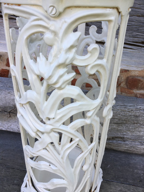 Image 1 of Vintage enamelled cast iron umbrella stand