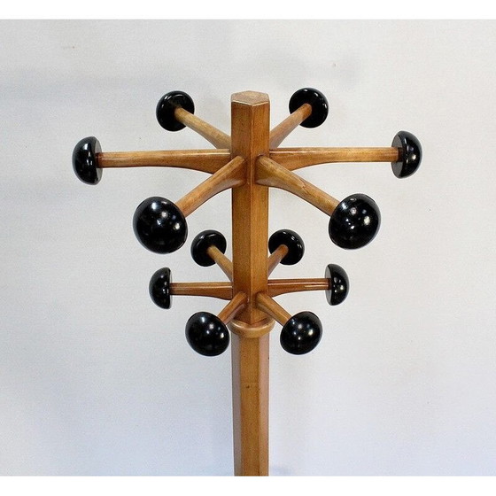 Image 1 of Vintage coat rack "Stella" in solid beech wood, 1960