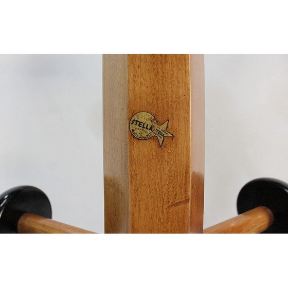 Image 1 of Vintage coat rack "Stella" in solid beech wood, 1960