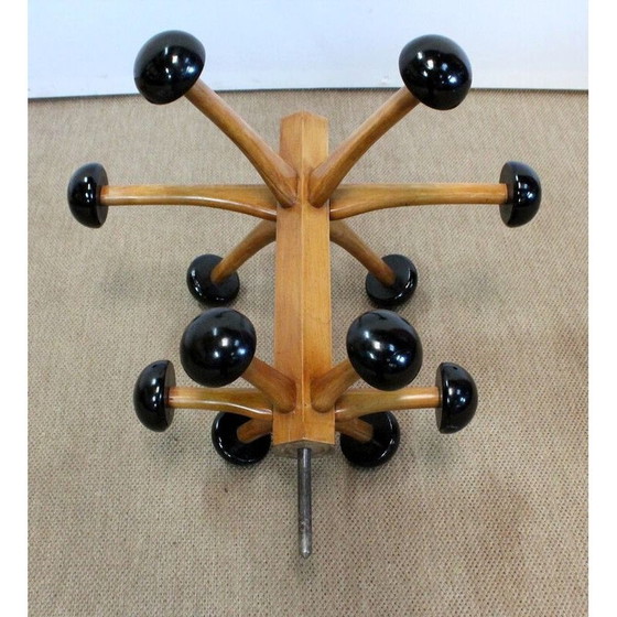 Image 1 of Vintage coat rack "Stella" in solid beech wood, 1960