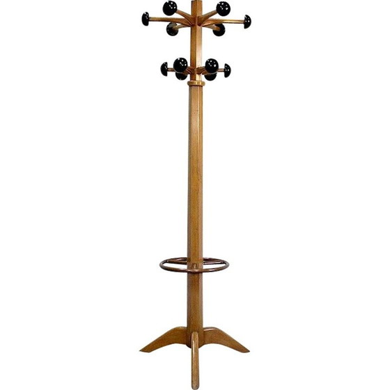 Image 1 of Vintage coat rack "Stella" in solid beech wood, 1960