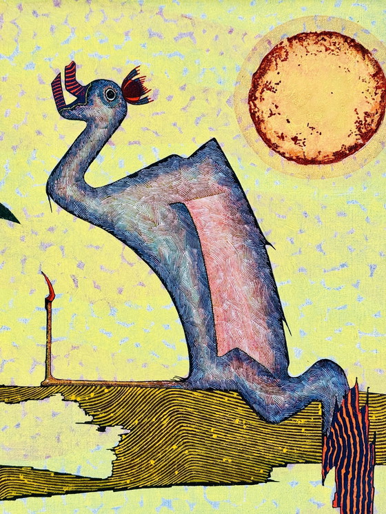 Image 1 of Daniel De Clercq (Belgio) Bellissimo dipinto surrealista di qualità 