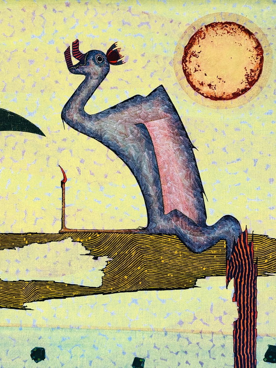 Image 1 of Daniel De Clercq (Belgio) Bellissimo dipinto surrealista di qualità 