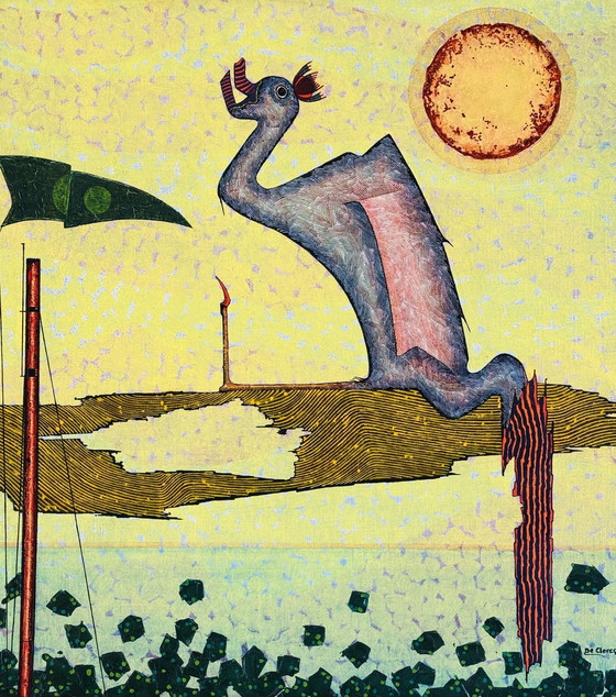 Image 1 of Daniel De Clercq (Belgio) Bellissimo dipinto surrealista di qualità 