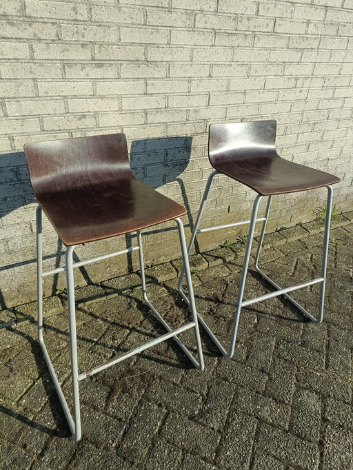  2 industrial bar stools