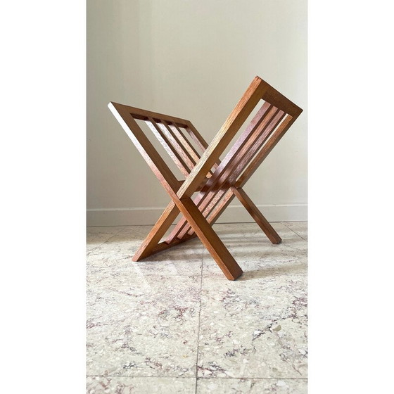 Image 1 of Vintage solid wood magazine rack