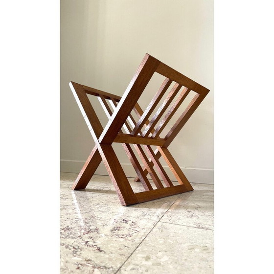 Image 1 of Vintage solid wood magazine rack