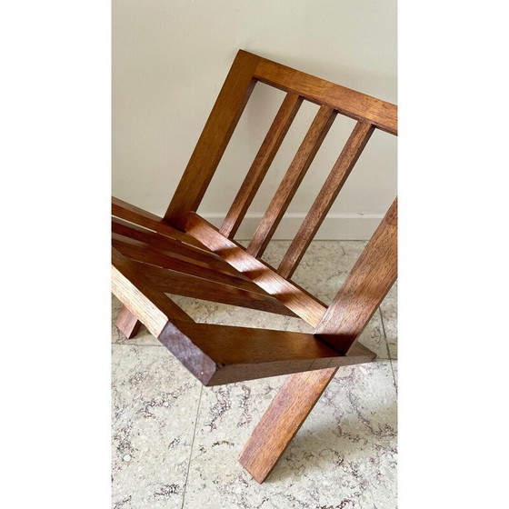 Image 1 of Vintage solid wood magazine rack