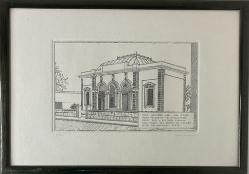 Signed And Numbered Engraving Of "Ex Ambulatorio Rossi"