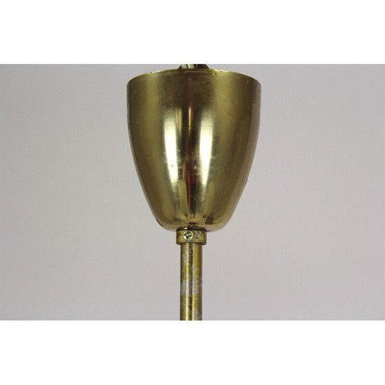 Image 1 of Lampadario vintage in acciaio e vetro, Cecoslovacchia 1960