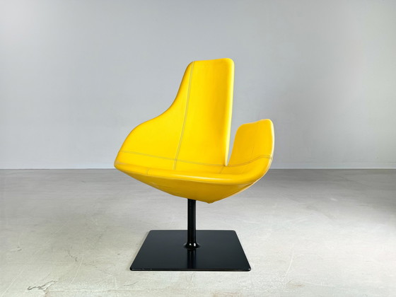 Image 1 of Original Moroso Armchair Leather Yellow Patricia Urquiola Swivel