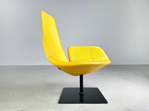 Original Moroso Armchair Leather Yellow Patricia Urquiola Swivel