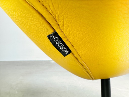 Original Moroso Armchair Leather Yellow Patricia Urquiola Swivel