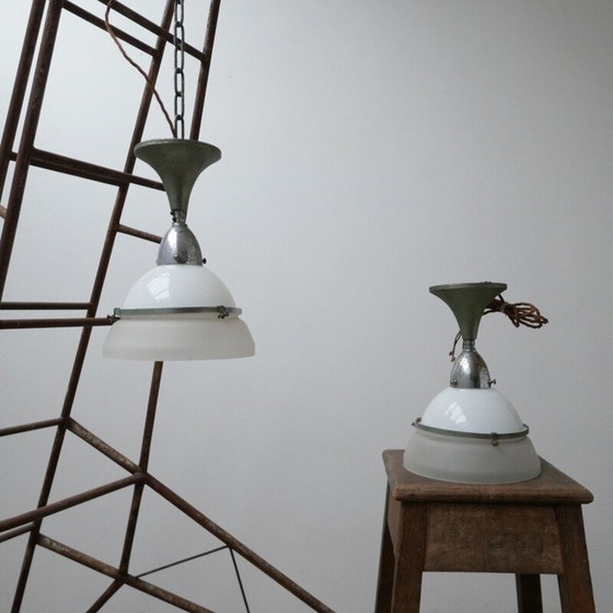 Image 1 of Pair of vintage glass hangers