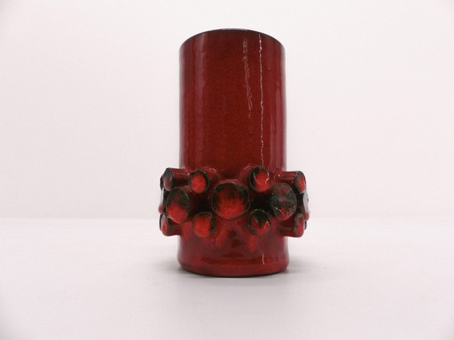 Red Ceralux vase Hans Welling - Ceramano 1960