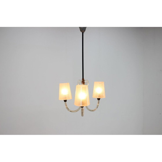 Image 1 of Vintage glass chandelier, Czechoslovakia 1940